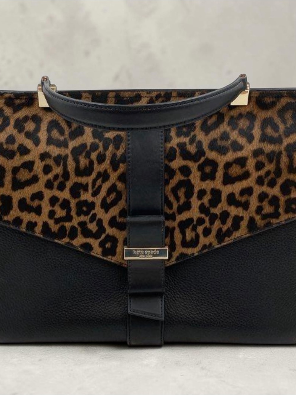 Kate Spade Rosaline Parchment Drive Satchel in leopard